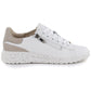 Women's leather shoes with zipper, white Potocki JE19402 Potocki
