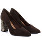 Chocolate suede pointed toe pumps Sergio Leone PB216 LEONE
