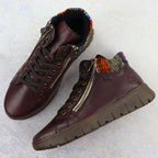 Women's leather ankle boots, burgundy, Rieker N1305-35 Footwear Your Sports Performance