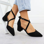 Sergio Leone SK-830 women's black block heel sandals Footwear Your Sports Performance
