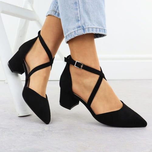 Sergio Leone SK-830 women's black block heel sandals Footwear Your Sports Performance