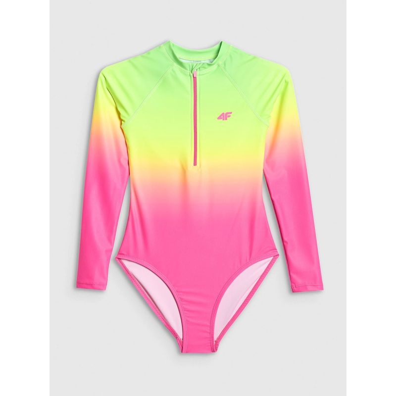 Girls' one-piece swimsuit with UPF50+ filter 4F 4FJRSS26USWSF144-91A