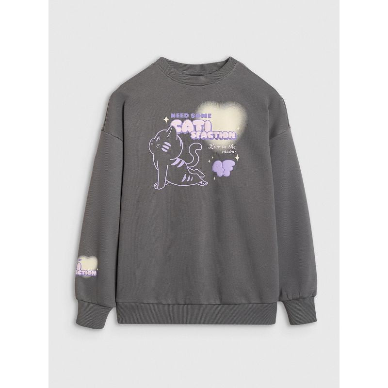 Oversized sweatshirt without a hood for girls 4F 4FJRAW25TSWSF2438-22S 4f