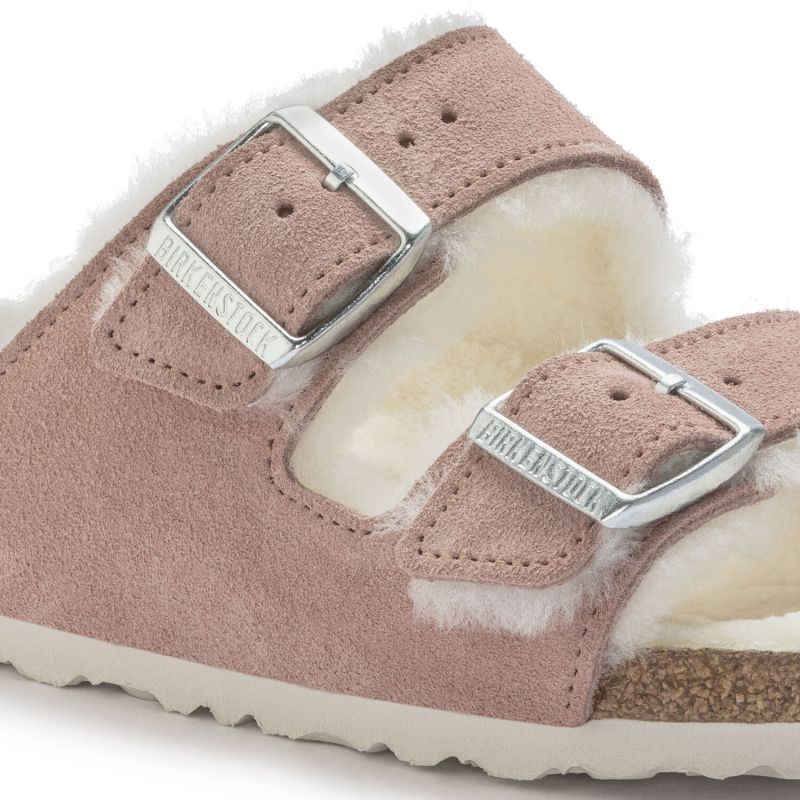 Birkenstock Arizona Suede Leather Shearling Pink Clay LAF Narrow Insulated Flip-Flops (1023258) Footwear/Lifestyle/Brinkenstock/Klapki/chodaki Birkenstock