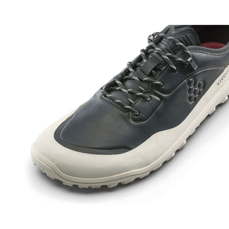 Vivobarefoot TRACKER LEATHER AT LOW MENS OBSIDIAN/WHITE men's shoes (309534-04)