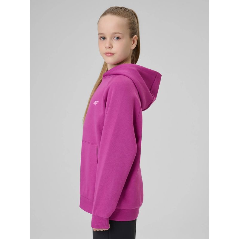 Girls' loose sweatshirt with hood 4F 4FJRSS26TSWSF3040-53S 4f