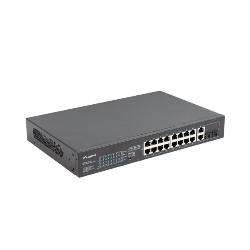 LANBERG SWITCH RACK 19" 16X 100MB POE+/2X COMBO GIGABIT 250W UNMANAGED RSFE-16P-2C-250 Komunikacja i łączność/Switch-e Your Sports Performance