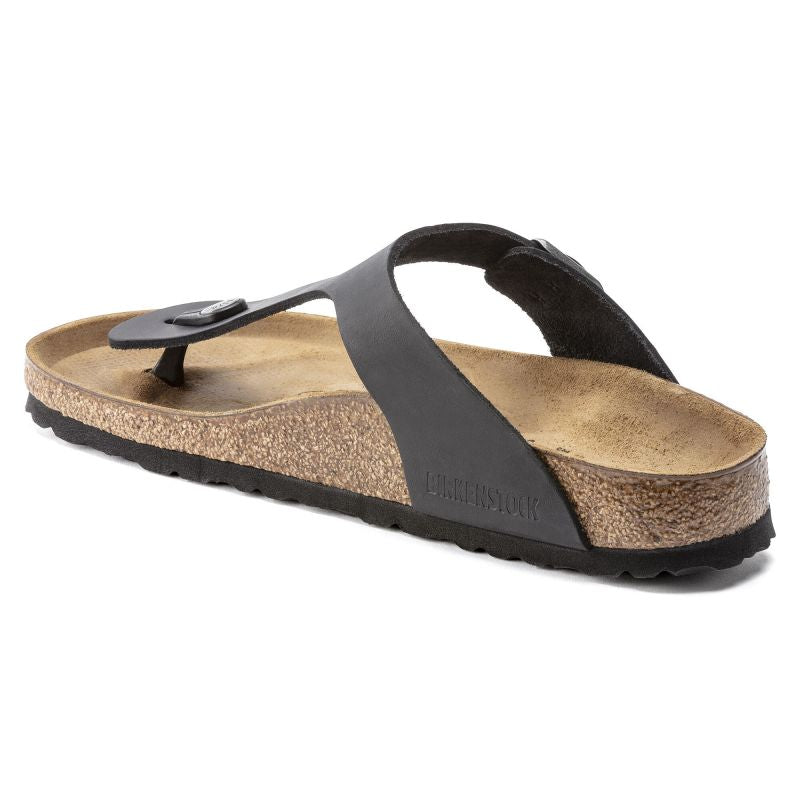 Birkenstock Gizeh NU Oiled Black Regular Women's/Men's Flip-Flops Oiled Leather for Wide Feet (0845251) Footwear/Lifestyle/Birkenstock/Japonki Birkenstock