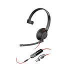 Poly Blackwire 5210 Monaural USB-C Headset +3.5mm Plug +USB-C/A Adapter (Bulk) Akcesoria GSM/Słuchawki przewodowe Your Sports Performance