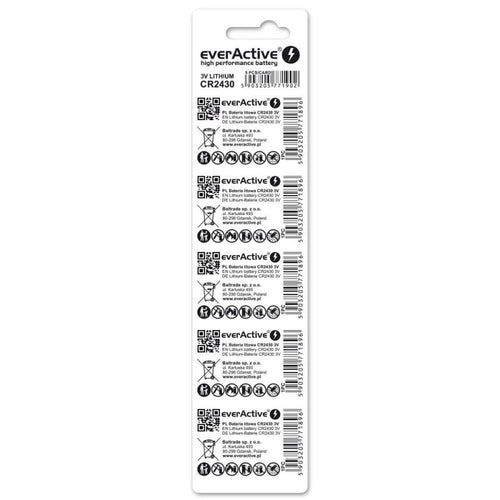 EVERACTIVE CR2430 LITHIUM BATTERIES BLISTER 5 PCS CR24305BL Baterie, akumulatorki i ładowarki/Baterie Your Sports Performance