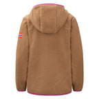 Trollkids Kids Aurlandsfjord Jacket children’s fleece jacket with hood, zip closure, brown (466-823)