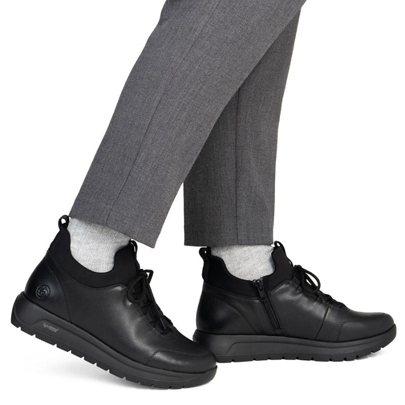 Women's leather insulated ankle boots black Remonte Rieker D2V06-35