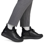 Women's leather insulated ankle boots black Remonte Rieker D2V06-35