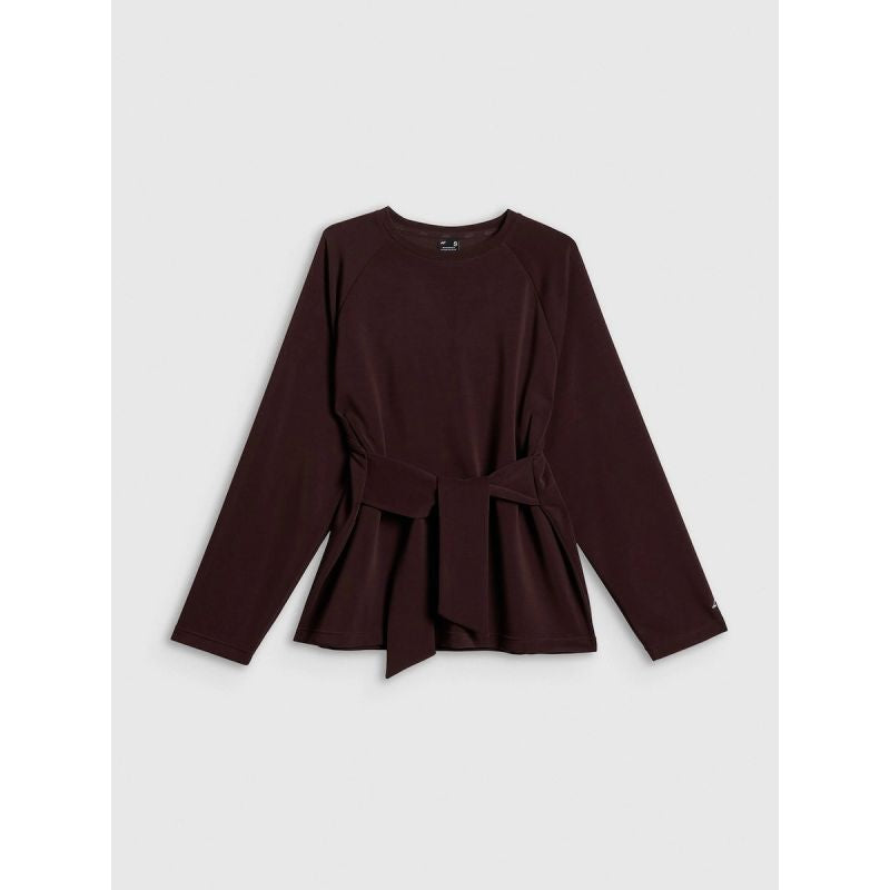 Women's regular sweatshirt with ties and modal 4F 4FRSS26TSWSF2784-80S