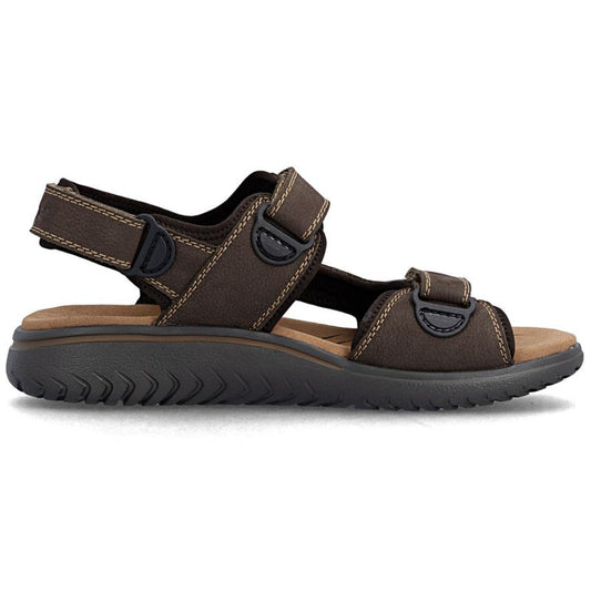 Men's brown leather sandals with Velcro Rieker 26450-26 Rieker