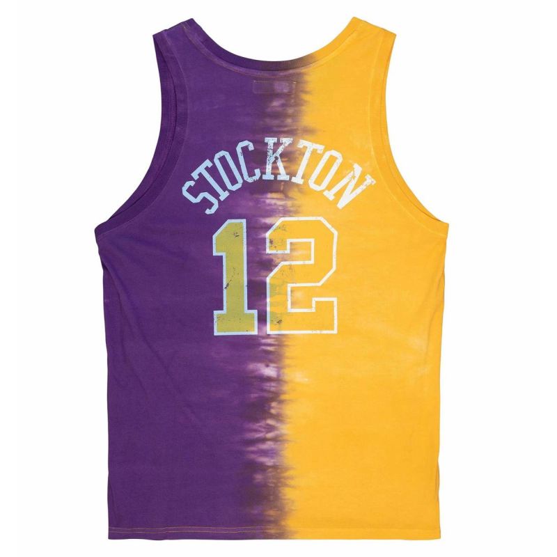 Mitchell & Ness NBA Utah Jazz John Stockton Tie Dye Cotton Tank - TTNK3206-UJAYYJSTYWPR Koszulki NBA Your Sports Performance