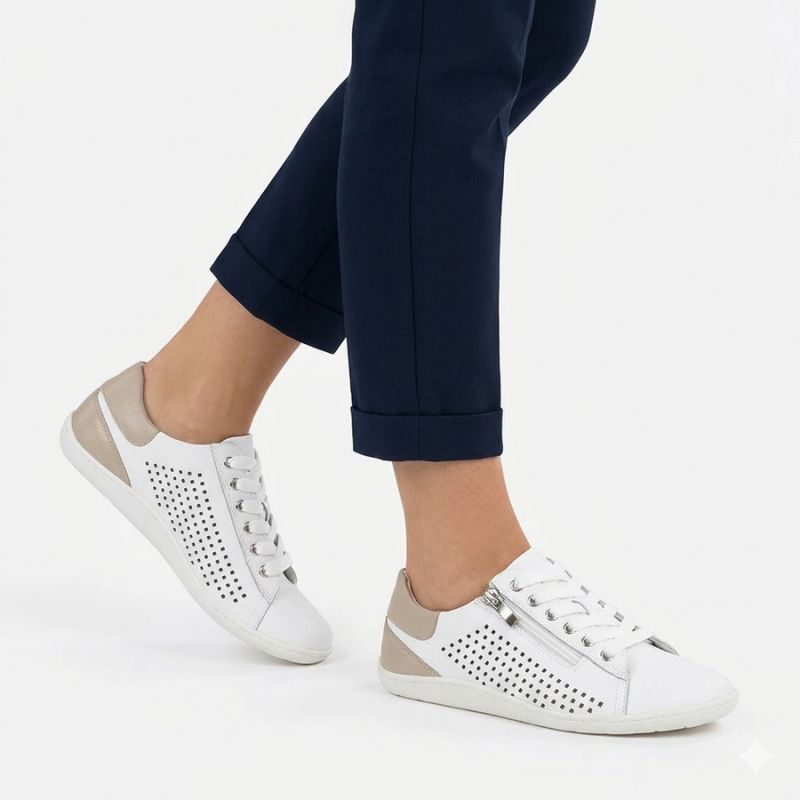 Women's leather barefoot shoes, openwork, white, Gino Fabiani OL38-6 Gino Fabiani