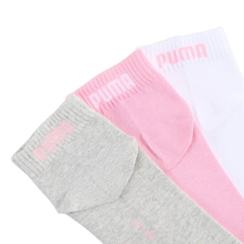 Puma Quarter Plain Socks 3-pack pink, white, gray 938589 11