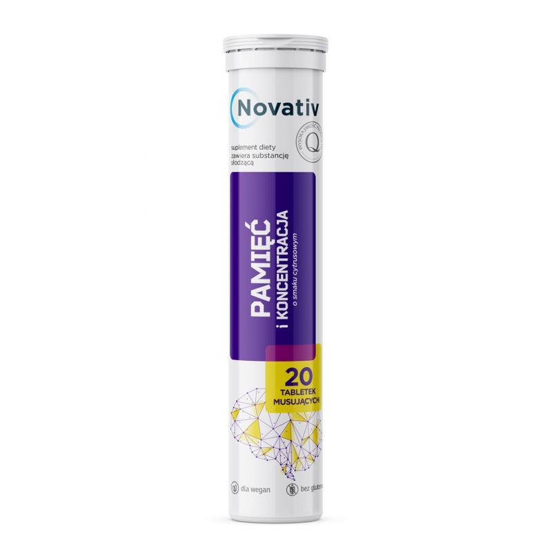 Novativ effervescent tablets Memory and concentration 20 pcs 312194 Import z Action/Odżywki i suplementy/Suplementy diety Your Sports Performance