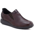 Women’s Burgundy Leather Wedge Shoes M.Daszyński SFY2647-5
