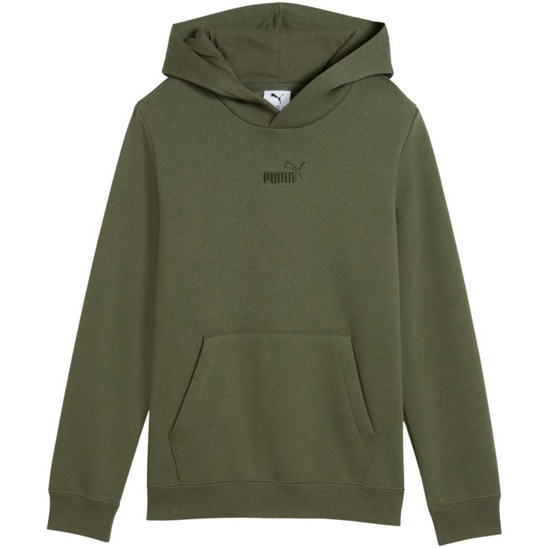 Puma ESS Small No. 1 Logo Centered Hoodie for Kids Khaki 692976 86