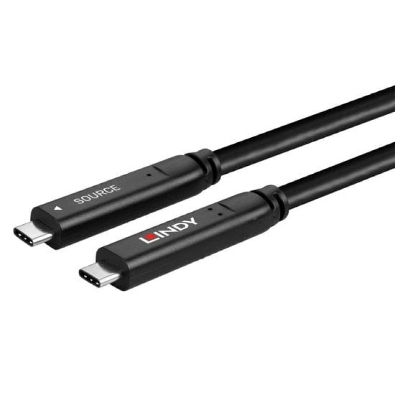 Lindy 43333 USB Cable USB 3.2 Gen 1 (3.1 Gen 1) 10m USB C Black Kable i adaptery/Kable USB Your Sports Performance