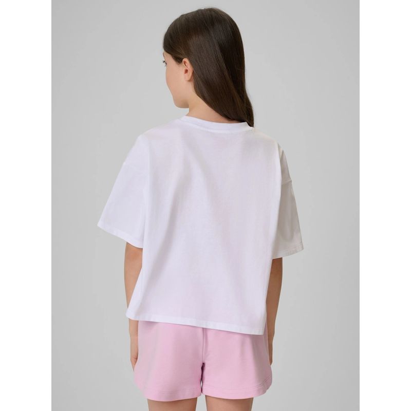 Girls' cotton T-shirt 4F 4FJRSS26TTSHF3983-11S