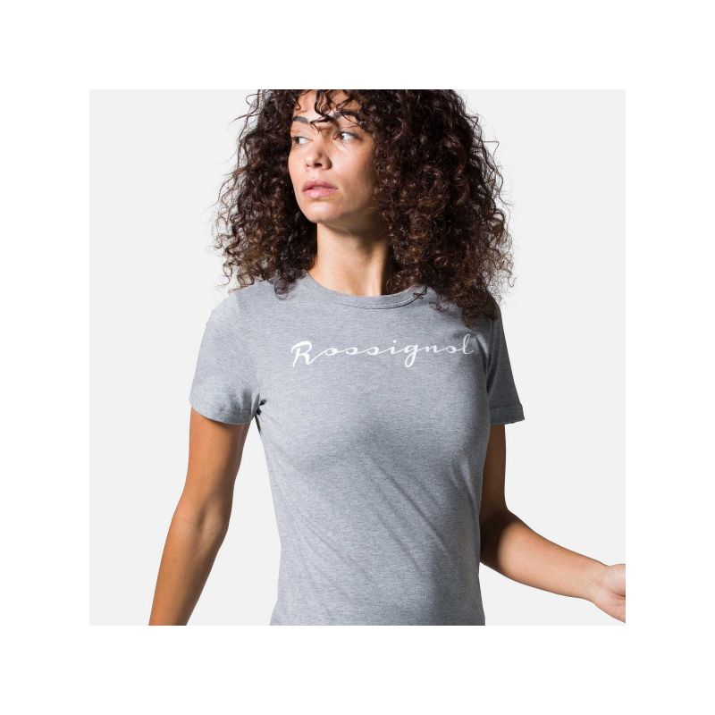 T-Shirt ROSSIGNOL W Logo Rossi Tee gray Import z PMSport Your Sports Performance