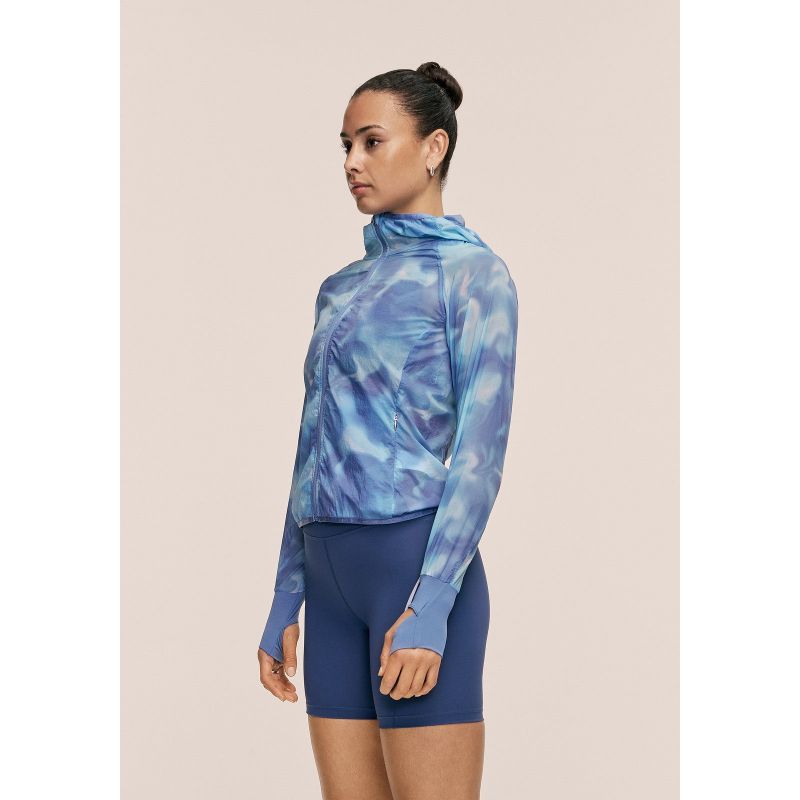 CASALL Breeze Printed Running Jacket for Women, Navy Blue