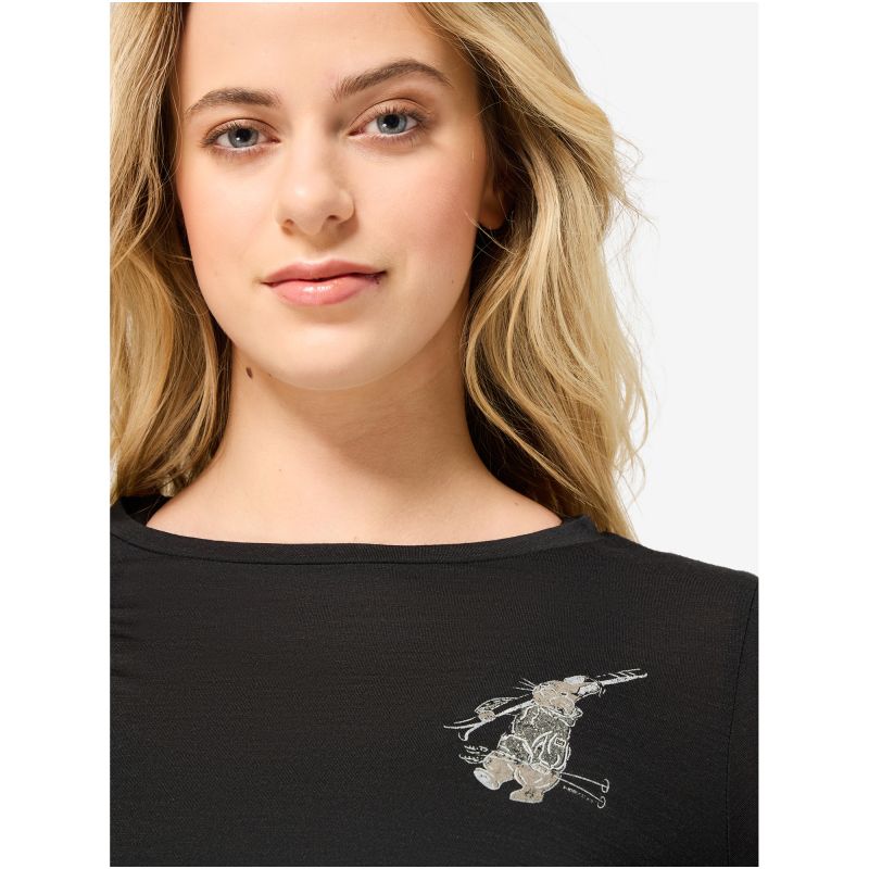 Women's Long-Sleeve Shirt SUPER.NATURAL W LIL SKI BUNNY LS black