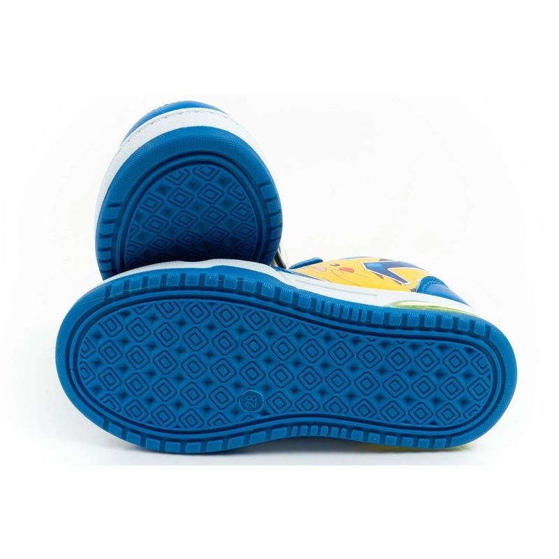 Leomil children's sports shoes Pokemon sneakers lightweight with velcro LED blue
