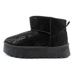 Lee Cooper women's winter snow boots, fashionable fur lined ankle boots, black Lee Cooper