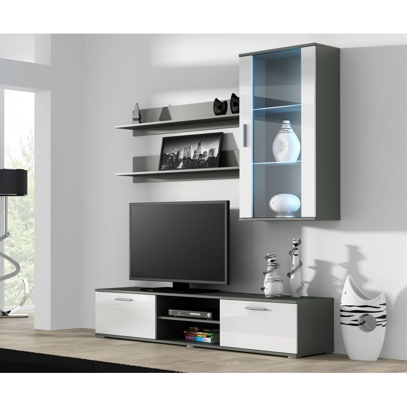 SOHO hanging display cabinet, grey/white gloss Bufety i witryny/Bufety i witryny na drewnianej podstawie Your Sports Performance