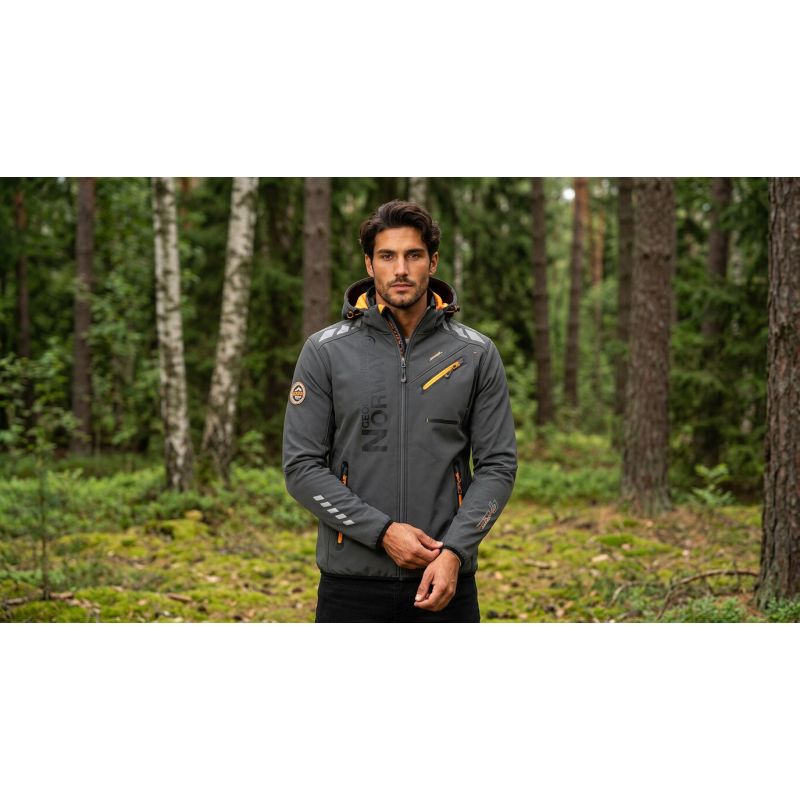 Men’s Softshell Jacket Geographical Norway ROYAUTE MEN ASS A BS2 056 (WT1804H/GN-DARK GREY / ORANGE)