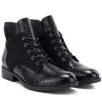 Women's patent leather ankle boots, black, Vinceza HX27-16524