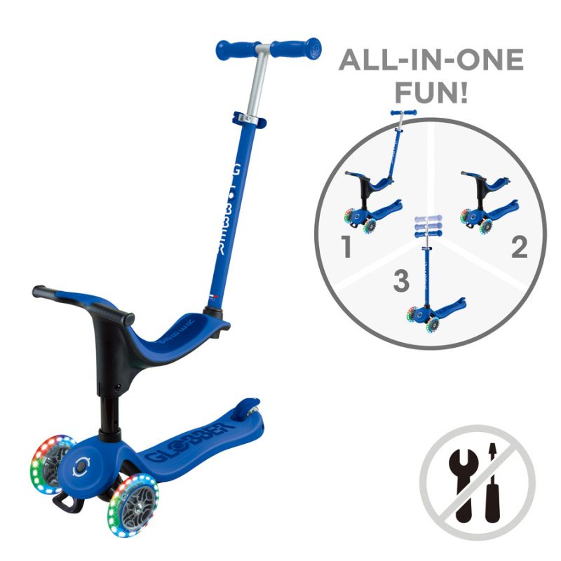 Scooter with seat GO•UP SPORTY LIGHTS (452-600-4 S) Accessories/Skating/Hulajnogi/Traditional/For kids/Globber Your Sports Performance