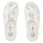 Women's leather flip-flops with a flower, white Filippo DK7762