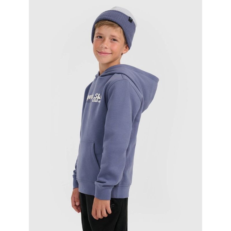 Boy's sweatshirt with hood, open, 4F 4FJRAW25TSWSM2416-32S