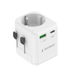GEMBIRD UNIVERSAL GROUNDED TRAVEL ADAPTER 20W, WHITE Kable i adaptery/Adaptery, przejściówki Your Sports Performance