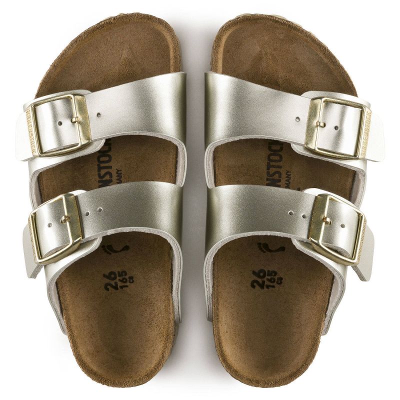 Birkenstock Arizona Kids Birko-Flor Electric Metallic Gold Narrow Girls' Flip-Flops (1014841) Footwear/Lifestyle/Brinkenstock/Klapki/chodaki Birkenstock