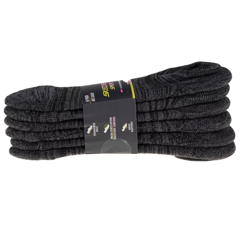 Skechers 6pk Womens 1/2 Terry Socks S113157-GRY Gray 36-40 In preparation Your Sports Performance