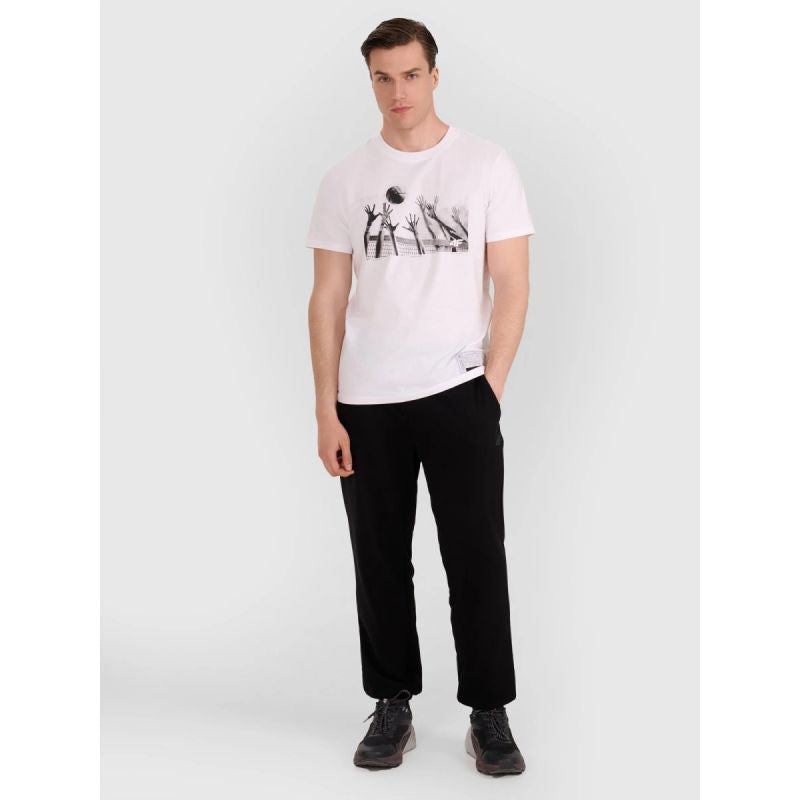 Men's regular t-shirt with volleyball print 4F 4FRAW25TTSHM3319-10S *Kategoria tymczasowa Your Sports Performance