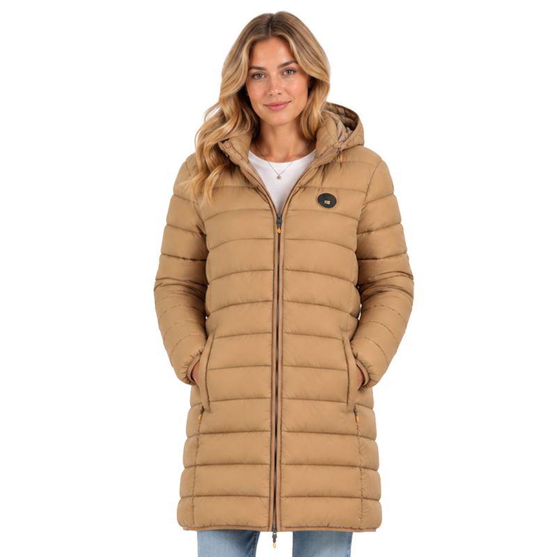 Women’s Jacket Geographical Norway ATIKAMAP LONG HOOD TAUPE DB LADY 233 (WZ5137F/GN-TAUPE)