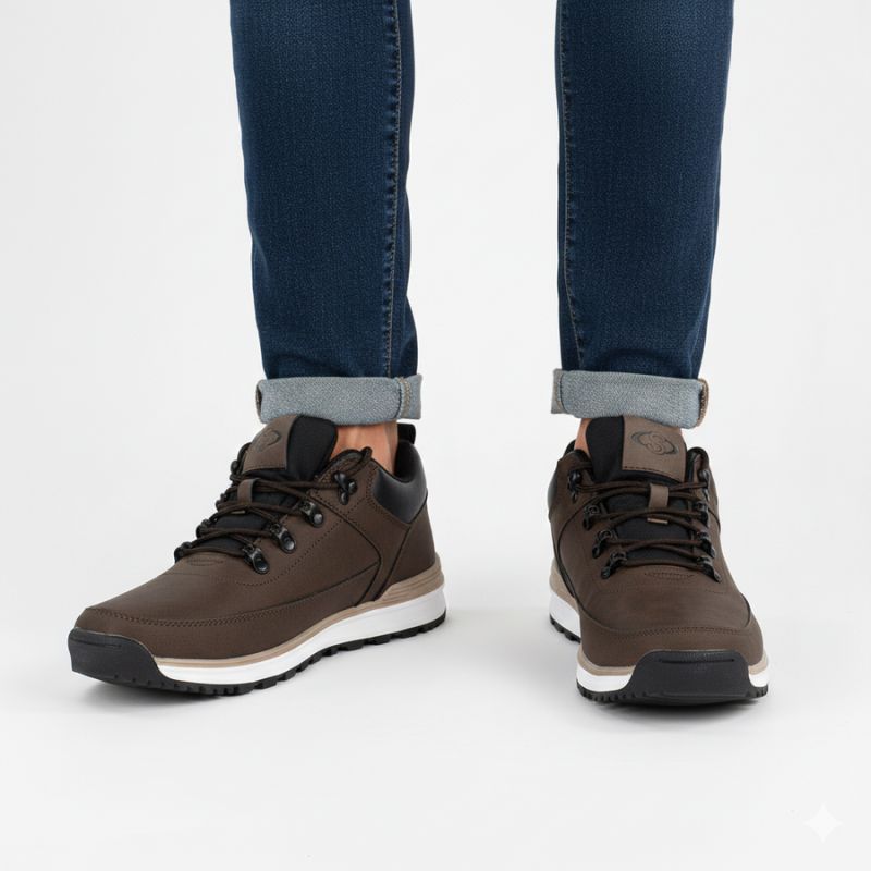 Women's black worker boots with socks Sabatina