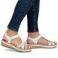 Rieker V0919-80 women's white wedge sandals Rieker