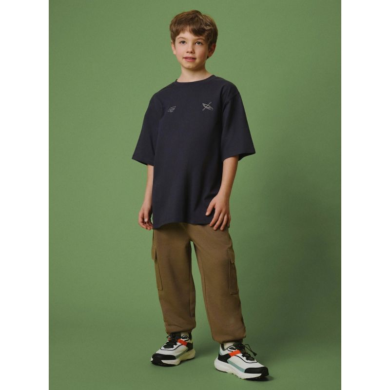 Boys' cargo sweatpants 4F 4FJRSS26TTROM1882-82S