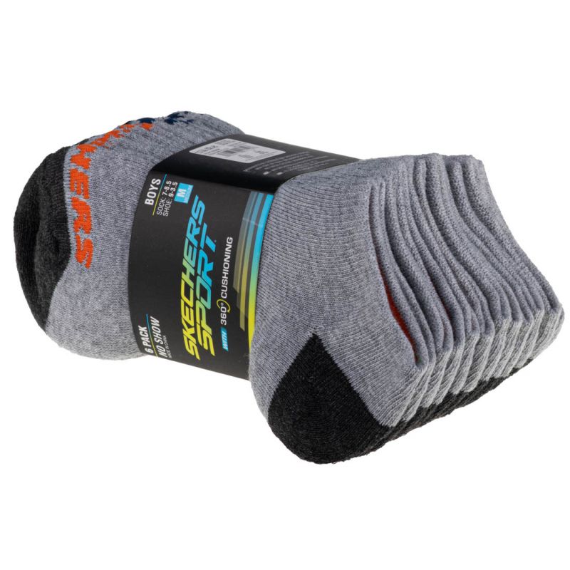 Skechers 6pk No Show Socks S108264-GRY Clothing/Lifestyle/Socks/4F Your Sports Performance