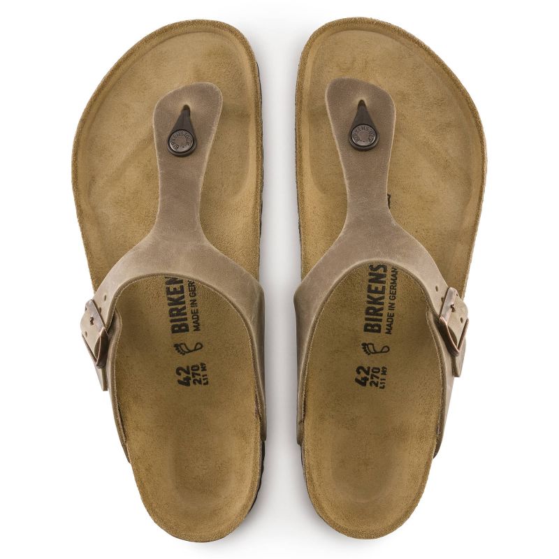 Birkenstock Gizeh Oiled Leather Tobacco Brown Narrow Women's Flip-Flops (0943813) Footwear/Lifestyle/Brinkenstock/Japonki Birkenstock