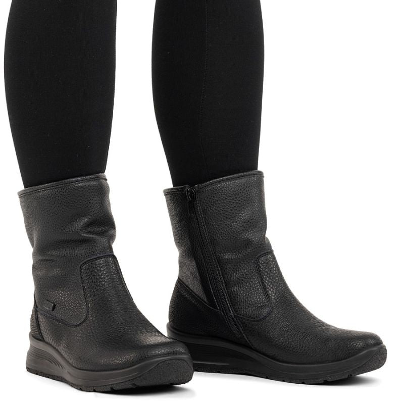 Rieker L7760-00 women's waterproof black ankle boots