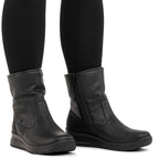 Rieker L7760-00 women's waterproof black ankle boots